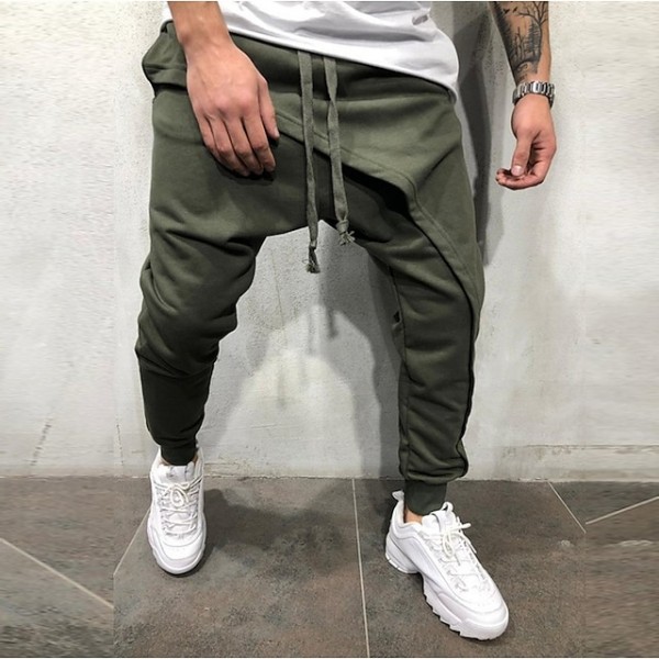 men's fashion solid color trousers Jogging pants hip hop running joggers slim casual drawstring trousers sweatpants sports outdoor