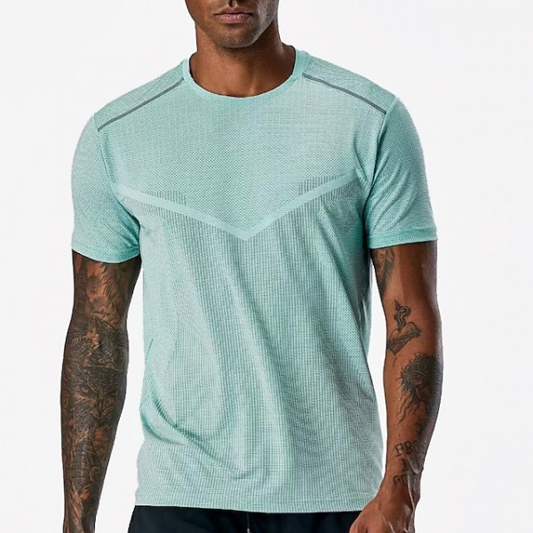 Men's Running Shirt Crew Neck Solid Colored Sport Athleisure Tee Tshirt Shirt Short Sleeve Breathable Quick Dry Moisture Wicking Soft Sweat Out Gym Workout Running Active Training Jogging Exercise