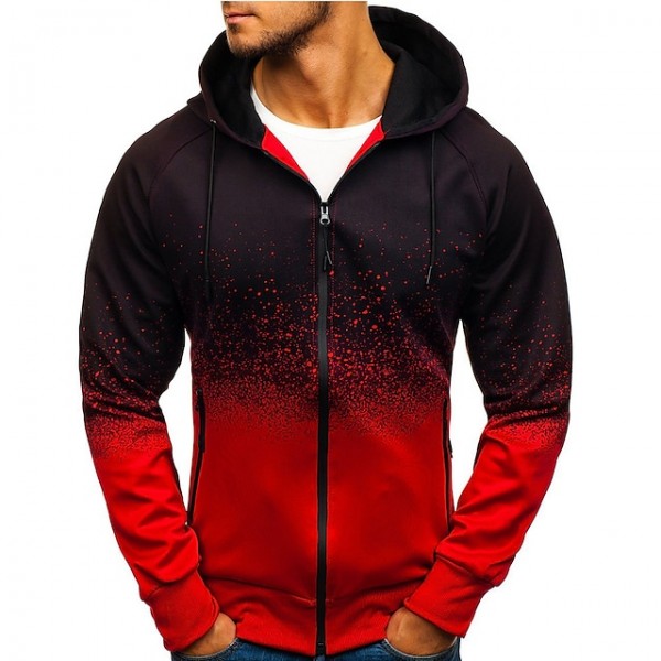 Men's Hoodie Jacket Full Zip Hoodie Cotton Sport Athleisure Shirt Long Sleeve Breathable Soft Comfortable Everyday Use Casual Athleisure Daily Activewear Outdoor / Winter