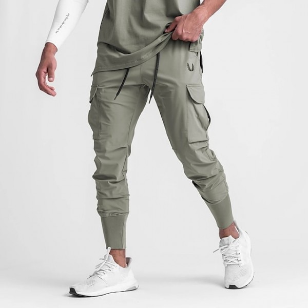 Men's Sweatpants Drawstring Multiple Pockets Cotton Solid Color Sport Athleisure Bottoms Breathable Soft Comfortable Everyday Use Street Casual Athleisure Daily Activewear Outdoor