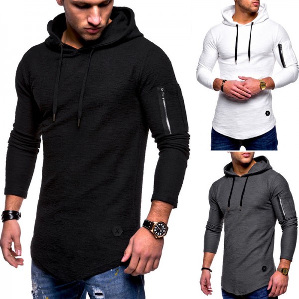 Men's Pullover Hoodie Sweatshirt Hooded Solid Color Pocket Daily Fitness Cotton Basic Sportswear Hoodies Sweatshirts  Long Sleeve White Black