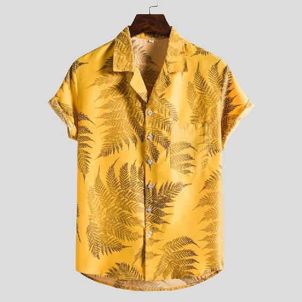 toufguy men's hawaiian shirt printed cotton short sleeve button down regular fit beach shirts with pockets