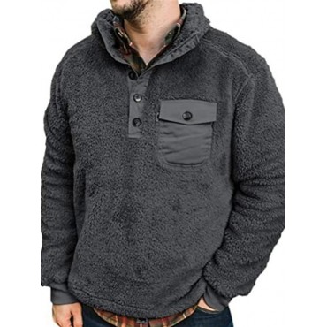 Men's Sweatshirt Solid Color Pocket Casual Daily Weekend Sportswear Casual Hoodies Sweatshirts  Long Sleeve Gray