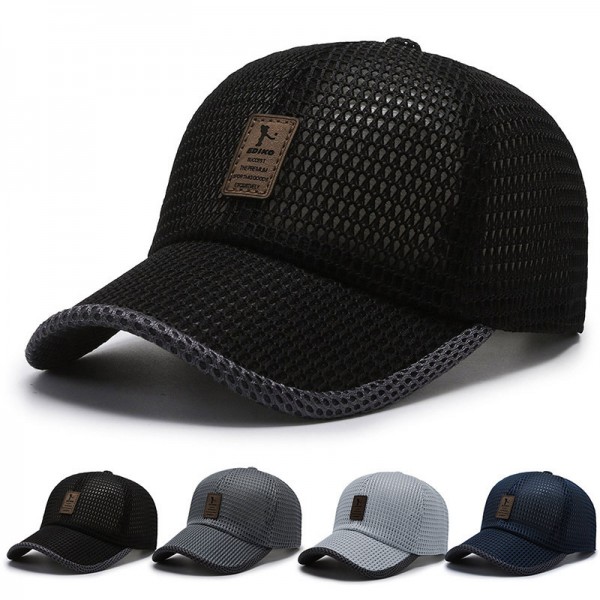 Men's Simple Baseball Cap Dailywear Outdoor Mesh Letter Black Dark Gray Hat Windproof Breathable Ultraviolet Resistant Fall Spring Summer Fashion Quick Drying Sunshade Cap Washable Trendy Baseball Hat