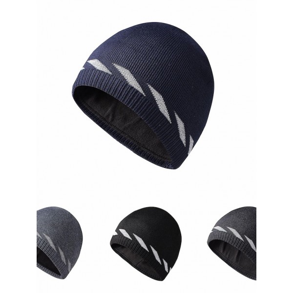 Men's Beanie / Slouchy Dailywear Outdoor Knitted Fleece Hat Windproof Warm / Fall / Winter