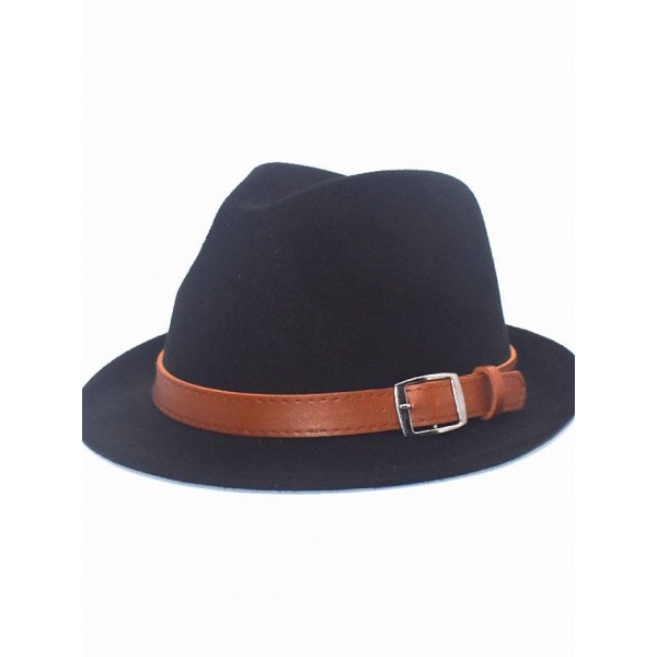 Men's Classic & Timeless Fedora Hat Party Festival Pure Color Pure Color Hat Comfort Warm Breathable / Fall / Winter / Spring / Summer / 1 PC