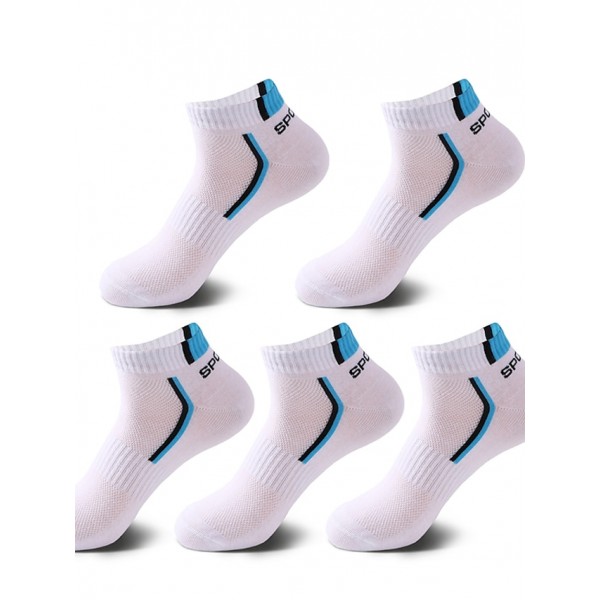 Men's 5 Pairs Socks Casual Socks Comfort Multi Color Thin Spring Summer Multi color White Black