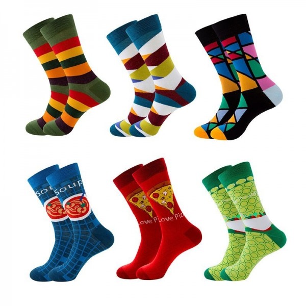 Men's 1 Pair Socks Fashion Novelty Cute Colorful Spring, Fall, Winter, Summer Rainbow Red Brown