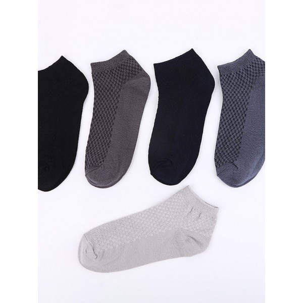 Men's 5 Pairs Socks Casual Socks Comfort Solid Colored Thin Spring Summer Multi color