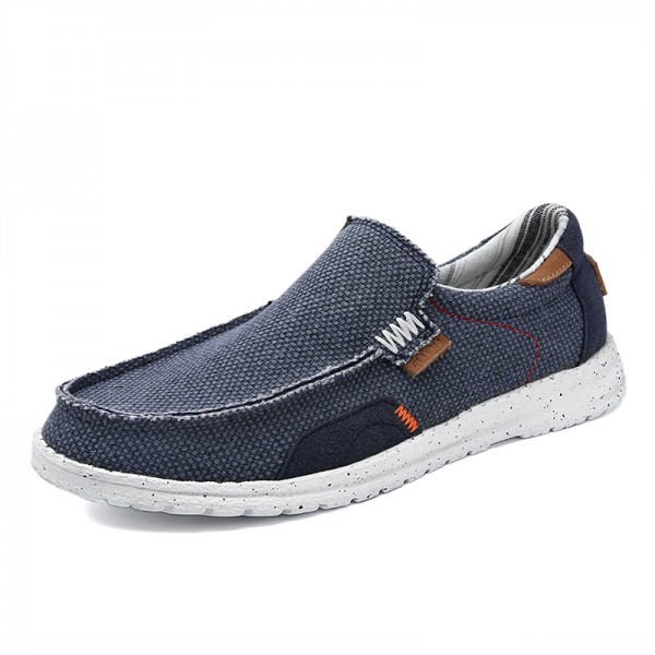 Men's Loafers & Slip-Ons Casual Classic Daily Outdoor Canvas Elastic Fabric Gray Khaki Blue Fall Spring