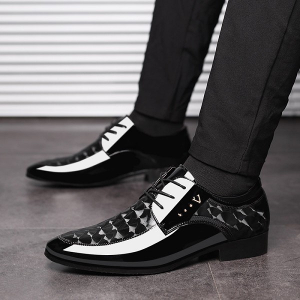 Men's Loafers & Slip-Ons Lace up Sequins Formal Shoes Business Casual Classic Wedding Office & Career PU Waterproof Non-slipping Wear Proof Black Brown Fall