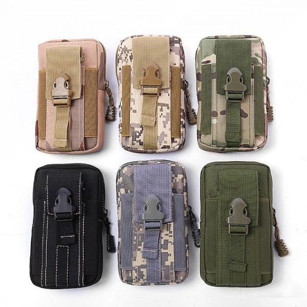 Men's Fanny Pack Mobile Phone Bag Canvas Daily Outdoor Green camouflage Light blue camouflage Khaki camouflage naturals