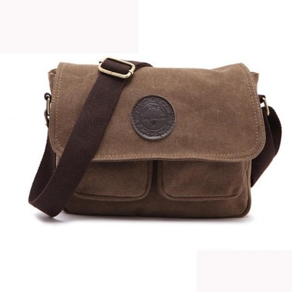 men retro crossbody bag canvas shoulder bag messenger