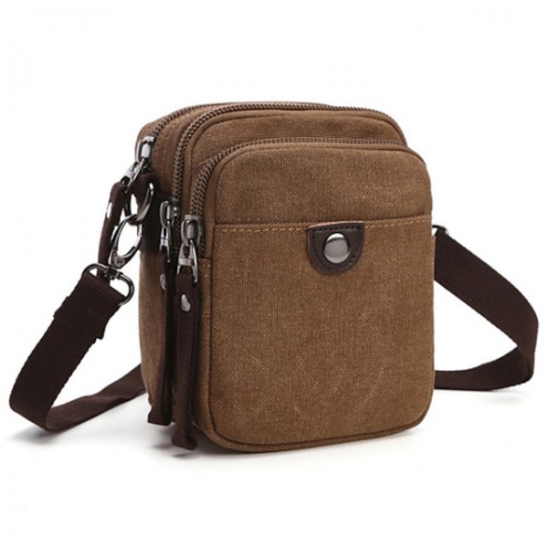 Men's Evening Bag 2022 Canvas Bag Crossbody Bag Canvas Zipper Solid Color Daily Outdoor Black Gray Army Green Khaki