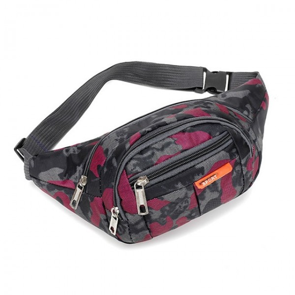 Unisex 2022 Bum Bag Messenger Bag Fanny Pack Polyester Zipper Camo / Camouflage Sports Outdoor Green Blue Purple Fuchsia