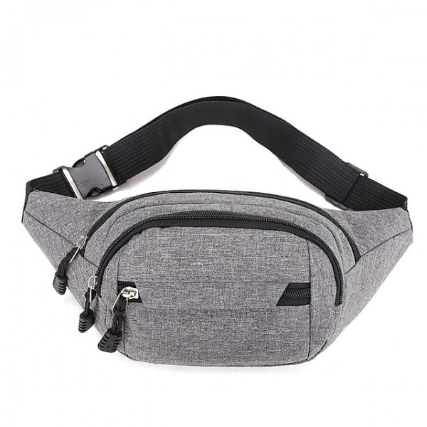 Men's Unisex Bum Bag Messenger Bag Fanny Pack PU Leather Canvas Zipper Solid Color Outdoor Blue Black Gray Purple